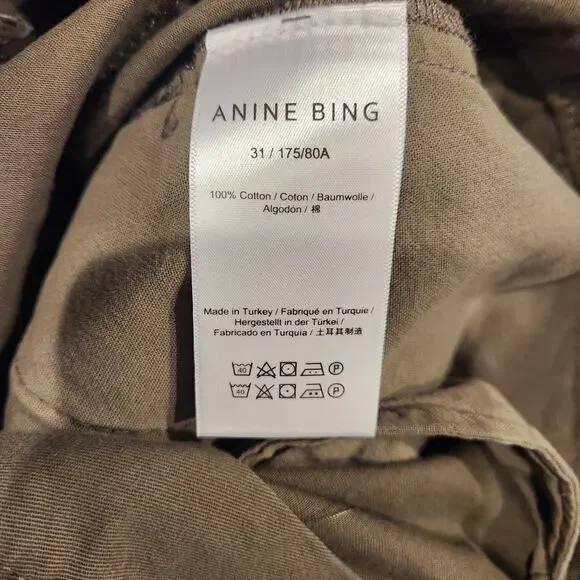 Anine Bing Briley high-rise wide leg green pants size 31 - Picture 7 of 7